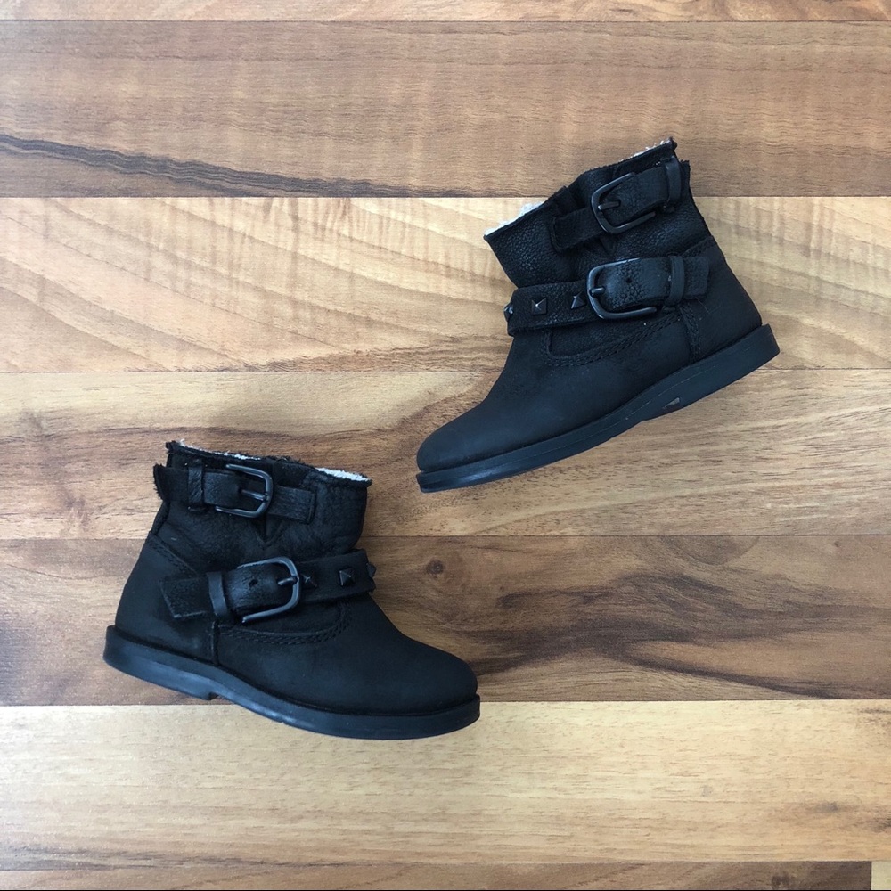 Zara Baby Genuine Leather Biker Boots